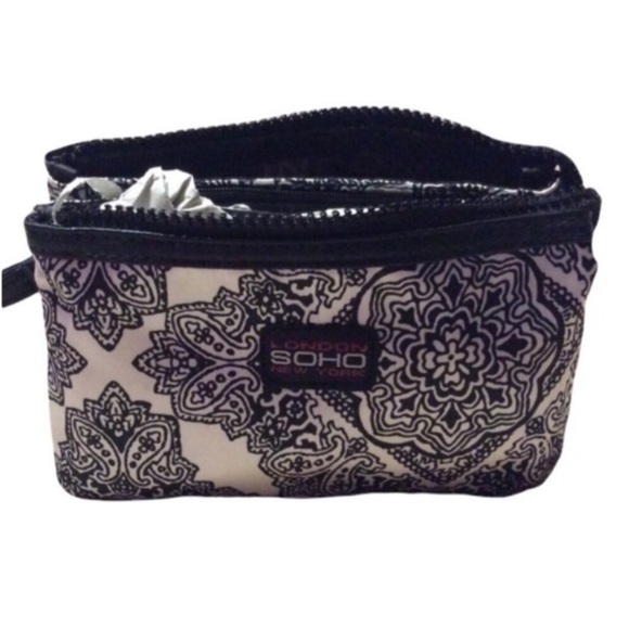 Soho Handbags - LONDON SOHO NEW YORK Black And White Paisley Wristlet